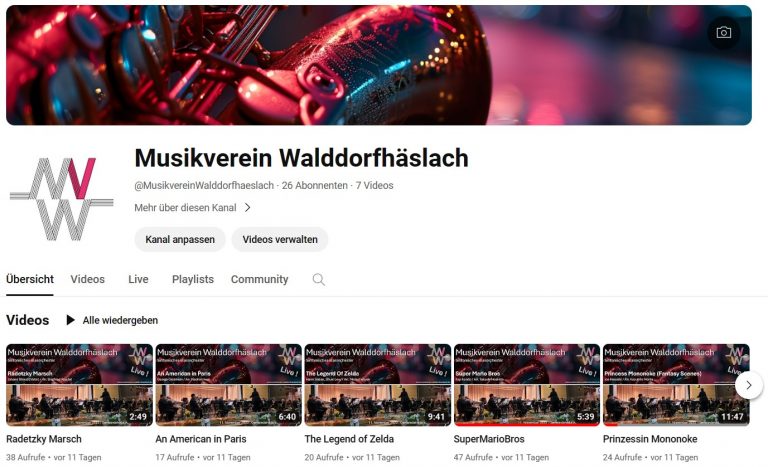 Musikverein Walddorfhäslach auf YouTube